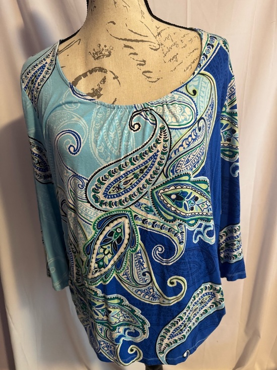 Chico's Tops - Chicos Blue Paisley Scoop Neck Women's Top